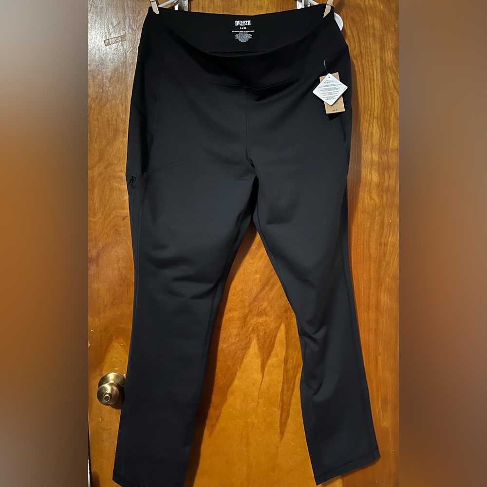 NWT, Large x 31” length, black Duluth Trading NoGA Stretch Slim Leg Pant